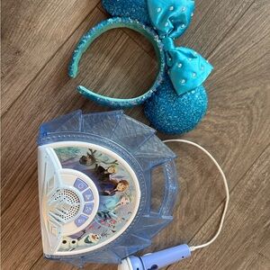 Frozen Themed Blue Headband and Karaoke Set